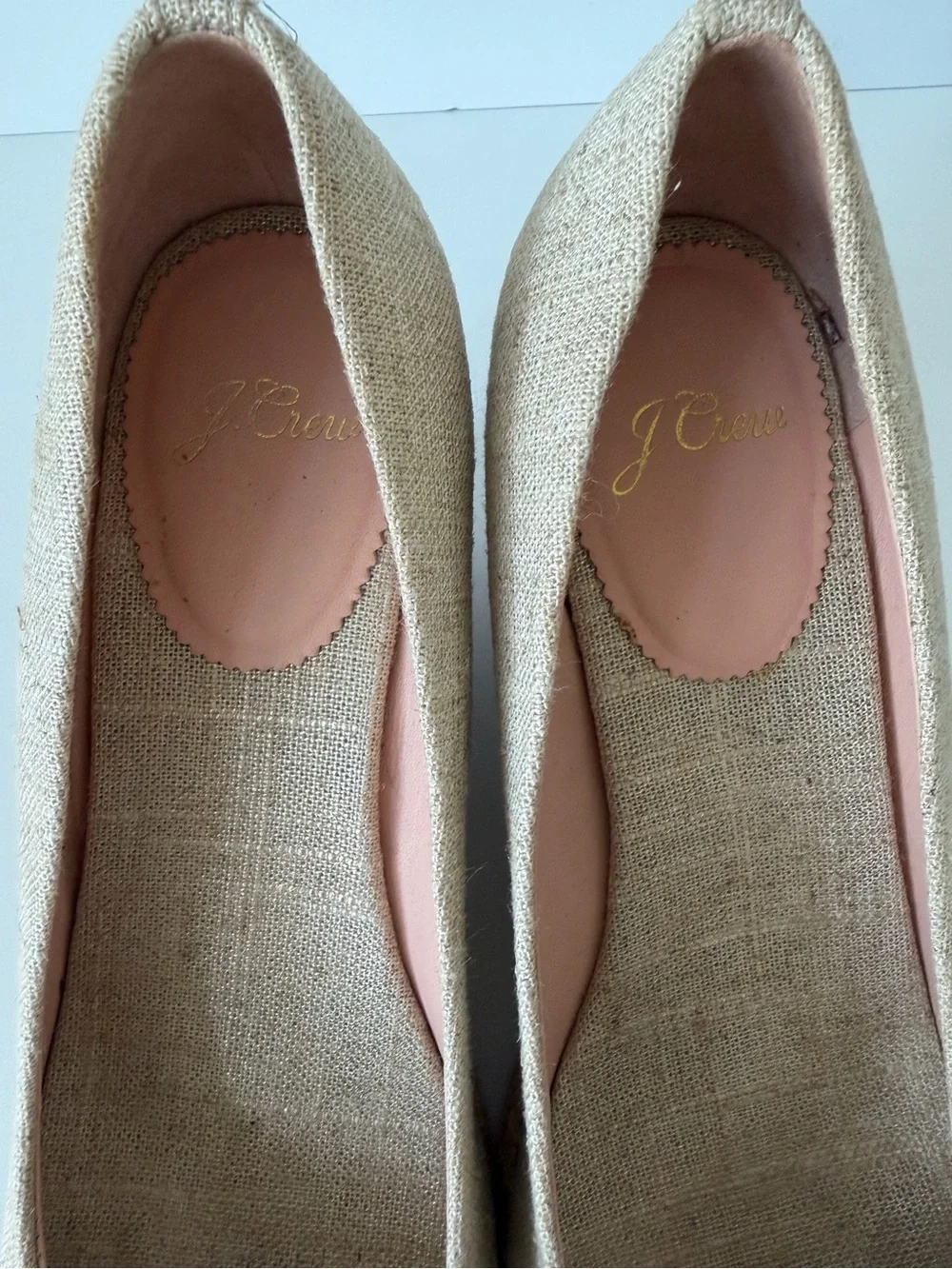 J.Crew Seville Espadrille Wedges in Natural Linen, Size 8